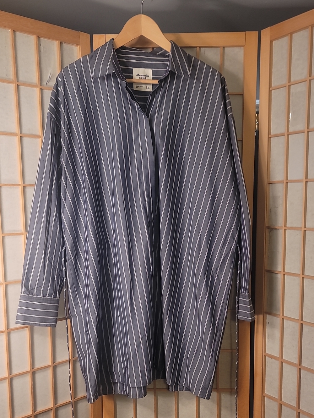 Abercrombie & Fitch Striped Oversized Shirt Dress